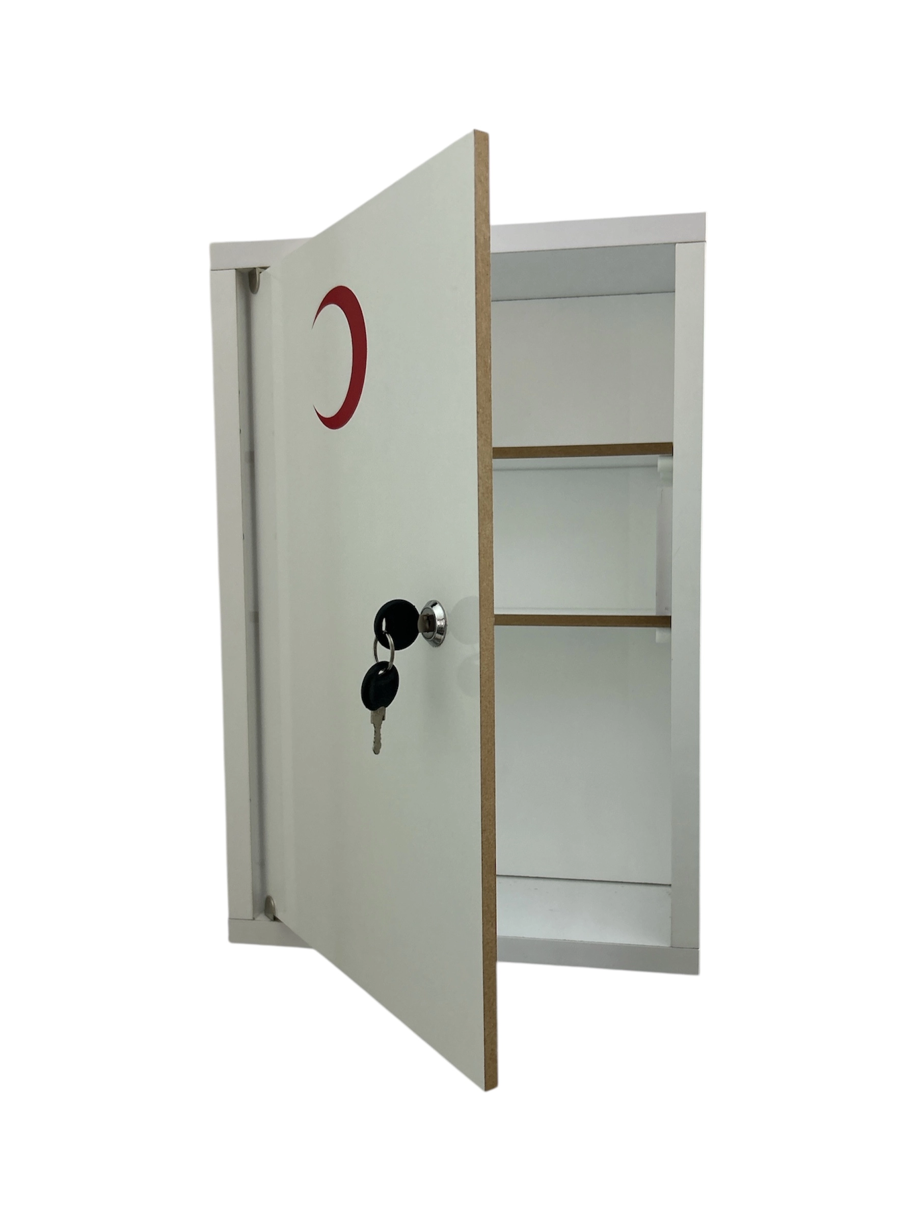 Ecza Dolabı Ahşap Kilitli Kapak İlk Yardım Dolabı
