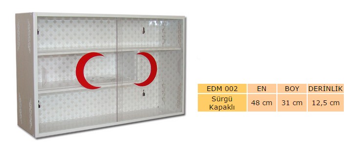Ecza Dolabı Metal Sürgü Kapak İlk Yardım Dolabı